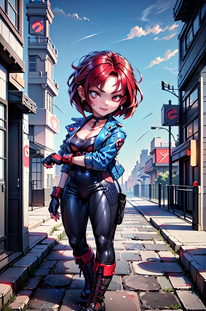 a هم girl in the art style of persona5 and in the art style of street of rage 4, مذنب, (هم), ناضجة female, احمر خدود, ناضجة, امرأة مسنة, 2, هم teacher outfit, ((((1فتاة, وحيد female, وحيد, وحيد focus:1,9)))++++, قلادة, هم teacher, هم يعاركer, اكمام طويلة, open السترة, blue السترة,( جينز)+++, أنثى بشرة فاتحة اللون, (جسم كامل)+++++, السترة, biker السترة, الشريط, دعم الذراع, قفازات, red قفازات, قفازات الزفاف, طلاء الأظافر, أحذية, أحذية سوداء, يعاركer outfit, (جسم كامل)+++++++, الساعة الرملية, ناضجة face, ابتسامة متلاعبة, وجه صفيق, التجاعيد, (((((شعر احمر, شعر قصير, الأقراط, ثقب الأذن)))), عين حمراء, يعاركing art, الفنون العسكرية, واقفا, يعاركing stance, يعارك, يعاركing), ألوان إضافية, 2D, ميجابيكسل, الكمالية, إضاءة اللكنة, دقة عالية , (تحفة:1.2), (لقطة لكامل الجسم:1),(طلقة رعاة البقر:1.2), (مفصلة للغاية:1.2),(أنيمي الوجه التفصيلي:1.2), زاهى الألوان, عين تفصيلية, (المناظر الطبيعية التفصيلية:1.2), (الإضاءة الطبيعية:1.2), ((هم school teacher)) بواسطة فنسنت دي فيت: مساعدة, لقطة بصرية مشوهة, قاعدة الأثلاث, الوجه بواسطة Artgerm وWLOP, ((شارع الغضب 4 خلفية المدينة)), خلفية مدينة خيالية بأسلوب فن شارع الغضب 4, أسلوب الرسوم المتحركة جيناكس, استوديو جيناكس art, استوديو جيناكس illustration, inspired بواسطة ماساموني شيرو, استوديو جيناكس, بواسطة ماساموني شيرو, شخصية جميلة من إيفانجيليون, شارع الغضب 4 الفن, شارع الغضب 4 التوضيح,