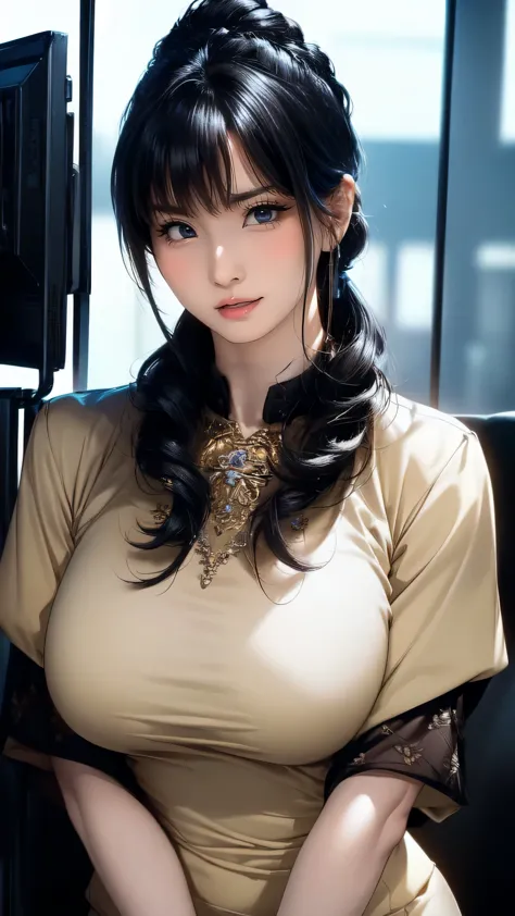 random office lady fashion,(thin type),(large breasts),(random sexy pose),(random hairstyle),(cinematic scene,highest image qual...