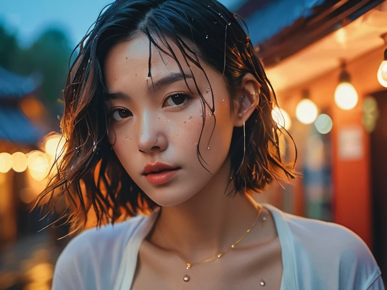 8k, masterpiece, best quality, style chinese, surreal dramatic lighting shadow, (lofi, analog), kodak film by Brandon Woelfel Ryan McGinley,
background is wet tshirt (water drops:1.2), splash detailed,
1girl, perfect face, perfect eye, looking at viewer, (Authentic skin texture:1.3)