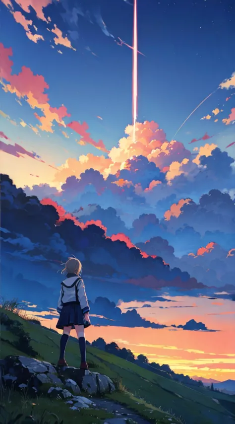 anime,nostalgic,High resolution,countryside,clear sky