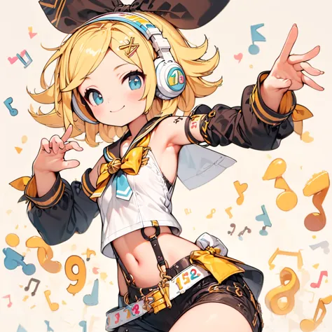 #quality(8K,best quality, masterpiece,Super detailed),solo,KAGAMINE RIN\(vocaloid\),#1 girl(cute,cute,small ,Kagamine rin,blond ...