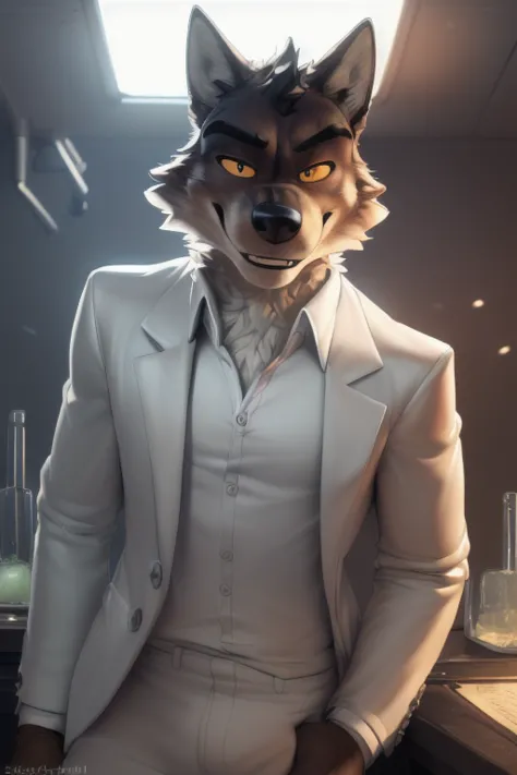 (((  mr wolf bad guys))), in a interrogation room with a single white fold out table with a spotlight above and that is the only...