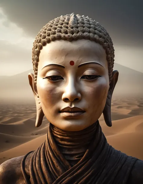 look up，BDO Arts，&quot;huge silent sculpture of the head of Buddha&quot;，The super huge avatar of Tathagata Buddha with mysterio...