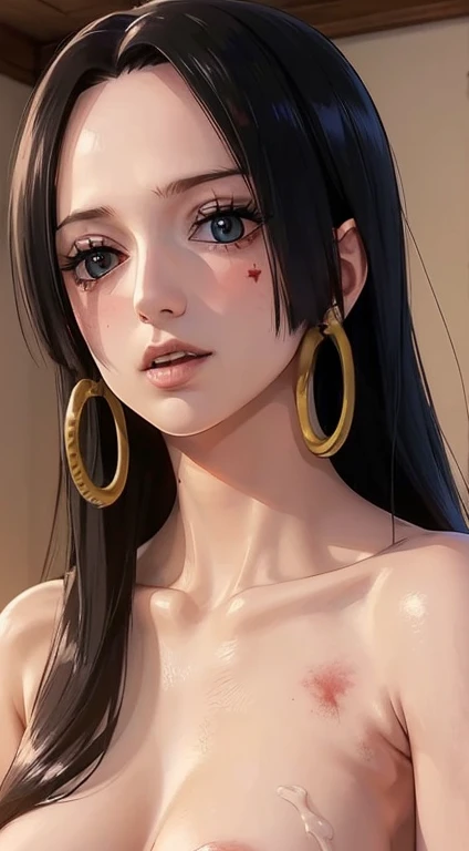 (((masterpiece))), (((best quality))), ((ultra-detailed)), (highly detailed CG illustration), Boa Hancock, (nsfw:1.4), (masterpiece:1.5), Detailed Photo, Sexy, (Best Quality: 1.4), (1girl), Beautiful Face, (Black Hair, long Hair: 1.3), Beautiful Hairstyle, beautiful detail eyes, (realistic skin), beautiful skin, absurd, attractive, ultra high resolution, high definition, (sexually aroused:1.5), Pinkish white skin, cool white light, sexy pose, Beautiful , white background, pink soft white light, Wear a white tank top, (bukkake:1.8), (zombie girl:1.6), (breeding:1.6), (cute dead girl:1.5), (deadly eyes:1.8), (Eyes without sparkle1.7), pale skin, dead body, no life, (lifeless:1.5), (Wounds on the body:1.6), (dribbling:1.5), (red blood on body:1.3), (Bruise on the body:1.4)