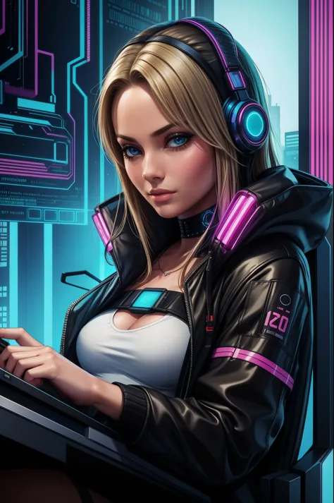 young Bo Derek, gorgeous hacker, cyberpunk, digital hacker
