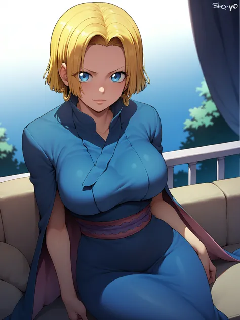 score_9,score_8_up,score_7_up,rating: general,1girl,solo, short hair,breasts,looking at viewer,blush,large blonde hair, closed m...