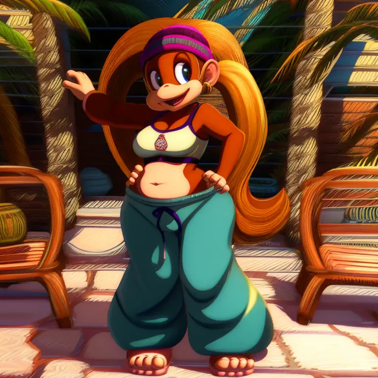 masterpiece, best quality, high resolution, full body, perfect body, perfect face, great detail, depth of field, tinykong, anthr...