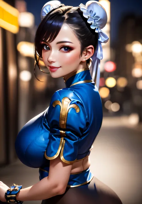 (photo:1.3), highdetail, chun-li, 1girl, solo, smirk,, (seductive, alluring, charming:1.3), (ultra-high res, high details, absur...