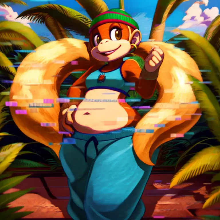 masterpiece, best quality, high resolution, full body, perfect body, perfect face, great detail, depth of field, tinykong, anthr...