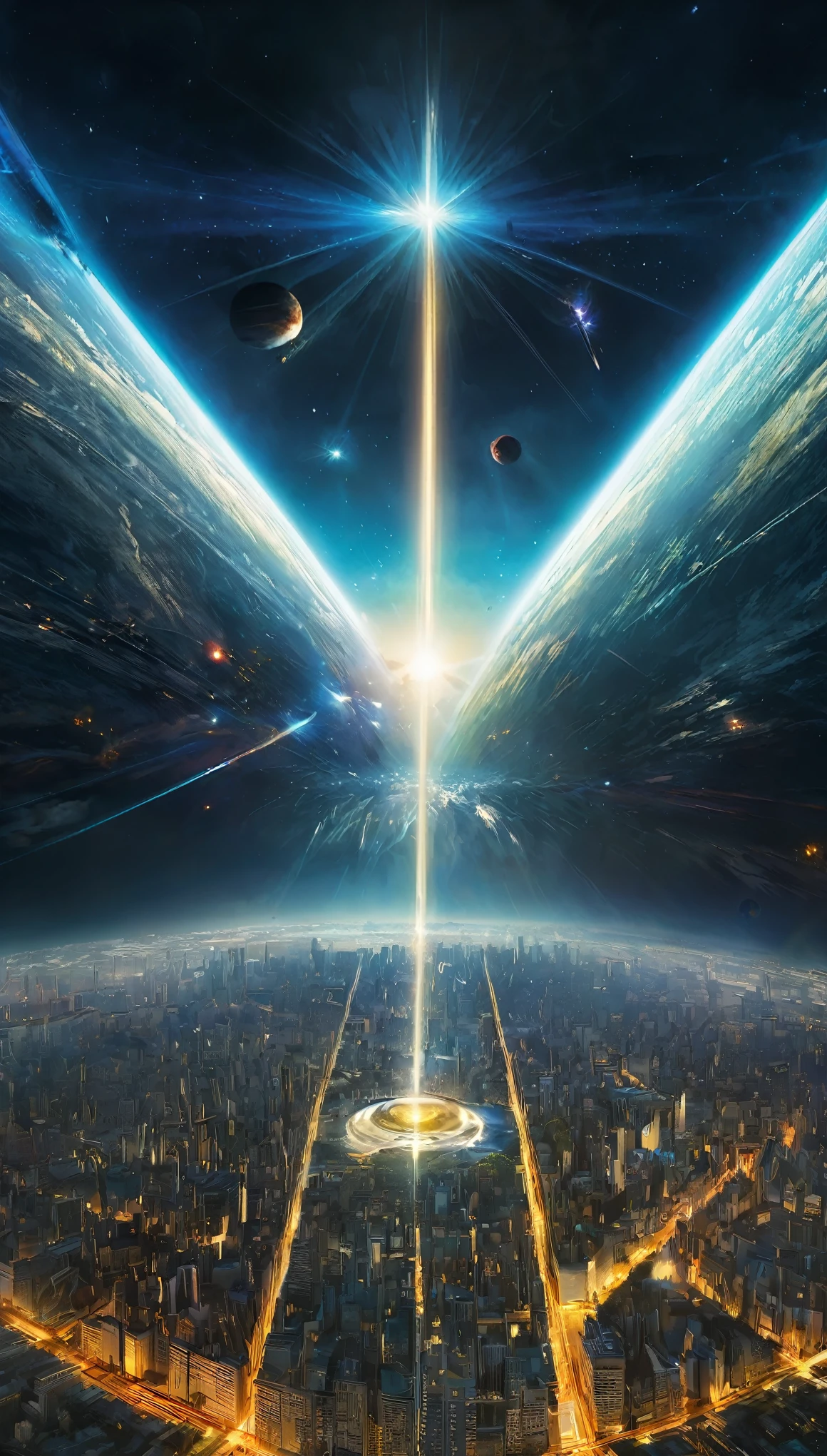 Créer une affiche de film, qui représente une terre fraîchement formée, lumineux et plein de vie, au centre d&#39;un large, univers intact. Une nouvelle lumière matinale se répand sur la terre&#39;Horizon, qui symbolise l&#39;espoir et les possibilités infinies. Des figures d&#39;ombre de super-héros et de mutants sont regroupées autour de la terre, qui regarde avec audace vers l&#39;avenir. Ils représentent la diversité et les nouvelles alliances, qui sont possibles dans cet univers. Le titre flotte au-dessus d&#39;eux "Le nouveau Monde" dans un lumineux, police futuriste, annonçant le début d&#39;une nouvelle ère dans l&#39;univers cinématographique Marvel.