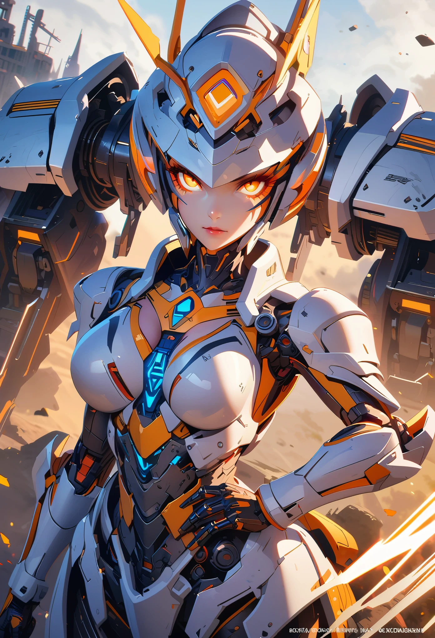 Anime style image of a woman with a skeleton body and helmet, Unreal Engine rendering + goddess, Biomechanics OPPEIN, Highly detailed cybernetic mechanics, White biomechanical details, female body, 3D rendering character art 8k, detailed body, complex machinery, cybernetic and highly detailed