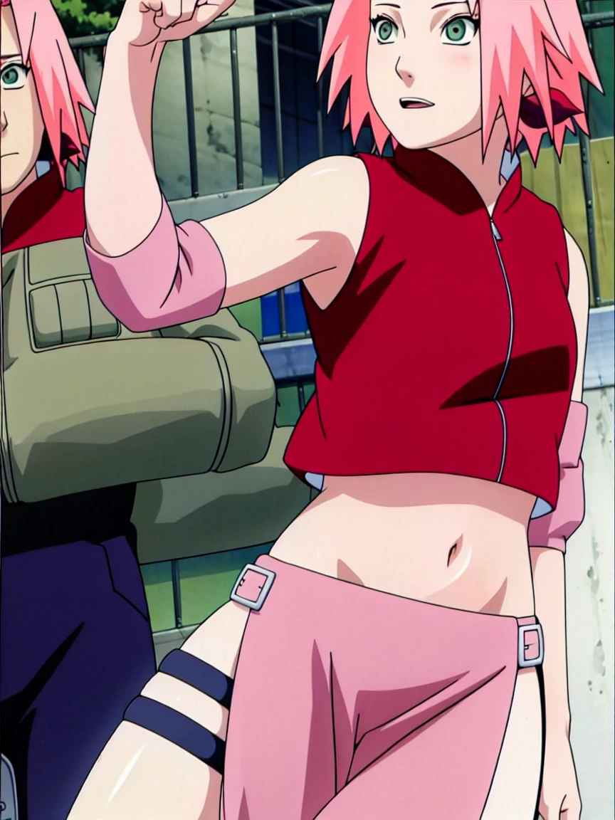 Nude sakura haruno,wide hip,belly,sexy ,showing armpits - SeaArt AI