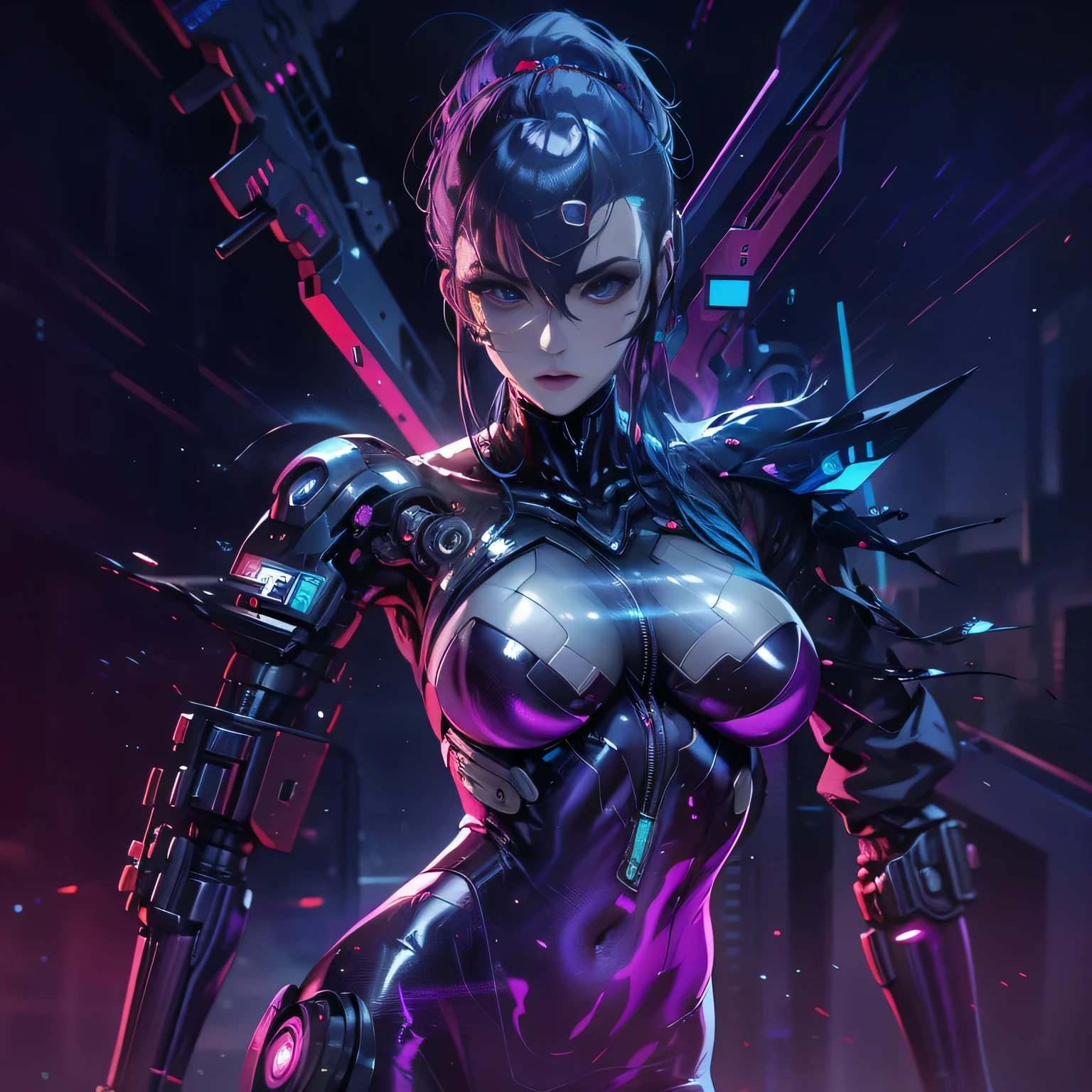 futuristic woman in a futuristic suit standing in a tunnel, ghost in the shell art style, cgsociety cyberpunk, advanced digital cyberpunk art, digital cyberpunk anime art, digital cyberpunk - anime art, wojtek fus, ghost in the shell style, styled like ghost in the shell, inspired by Marek Okon, anime cyberpunk art, cyberpunk medusa, cgsociety masterpiece