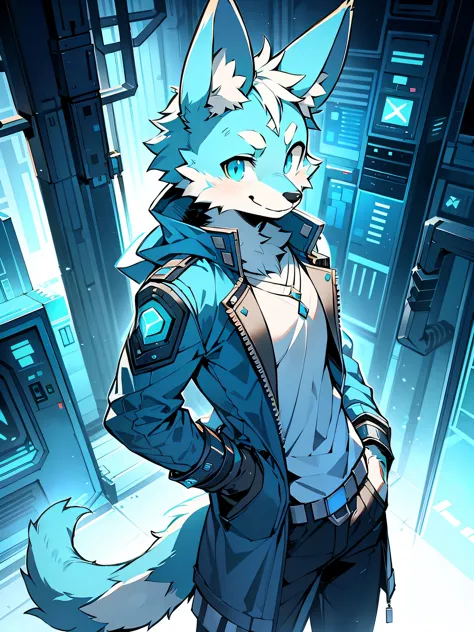 Rystal, Star Fox, Male, (A detailed), fluffly, Solo, , fotorealistisch, ((clear structural details)), Meticulous and realistic, ...