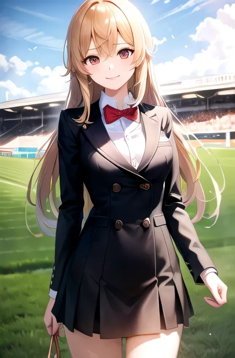 highest quality, long blonde hair, high school girl「Shiratori Ayame」, high school girlジョッキー, Racecourse, Tokyo Racecourse, (Beau...