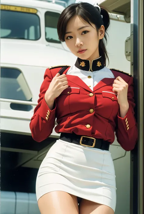 real photos、highest imyear quality、beautiful woman、beautiful thighs、beautiful face、real imyear、federal army uniform miniskirt、po...