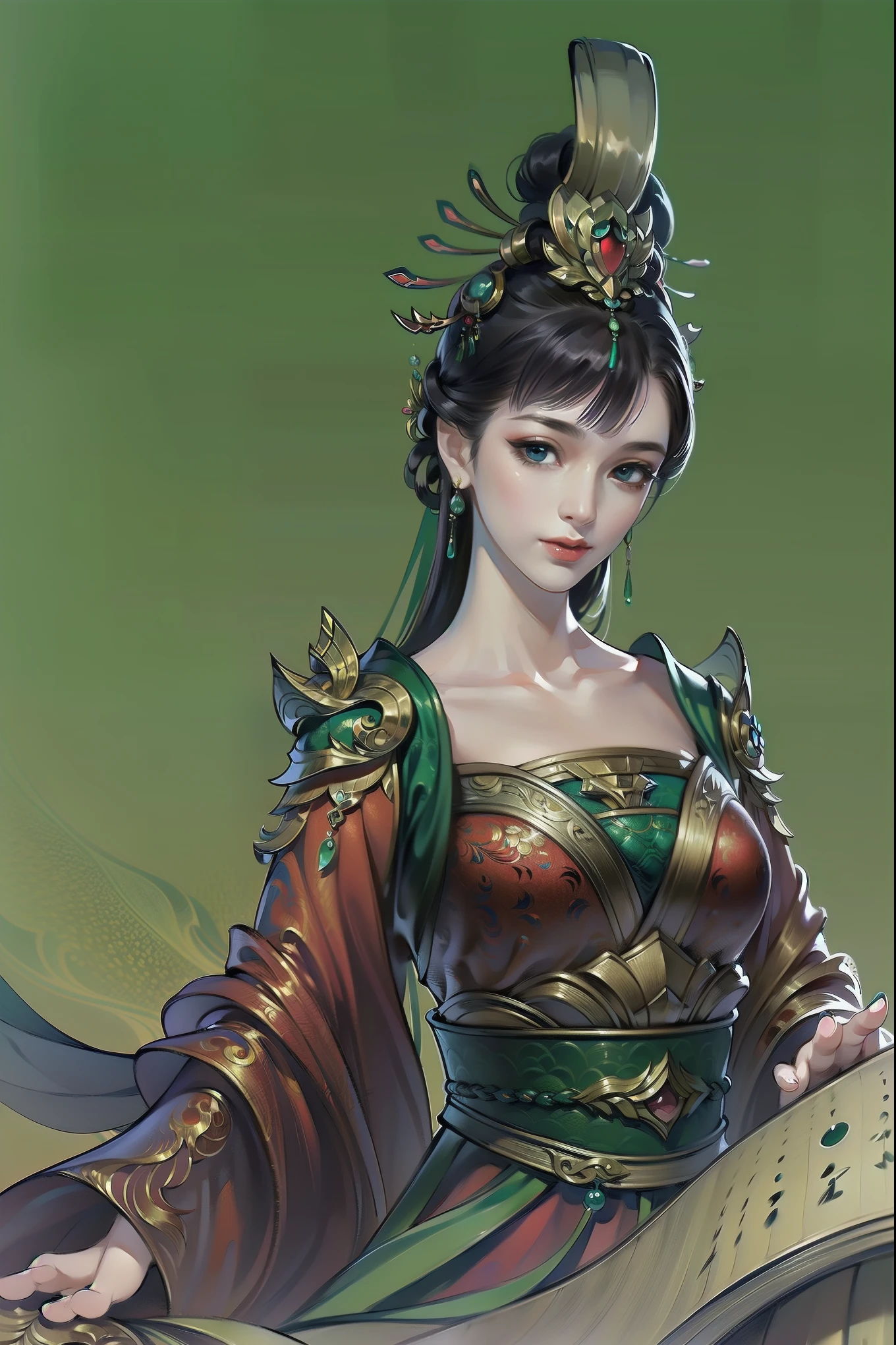 （masterpiece，super detailed，HD details，highly detailed art）1 woman，barefoot，silk，Xian Xia，bust，alone，Highly detailed character designs from East Asia，Game character costume design，ultra high resolution, sharp focus, epic work, masterpiece, (Very detailed CG unified 8k wallpaper)，pretty face，beautiful eyes，HD details