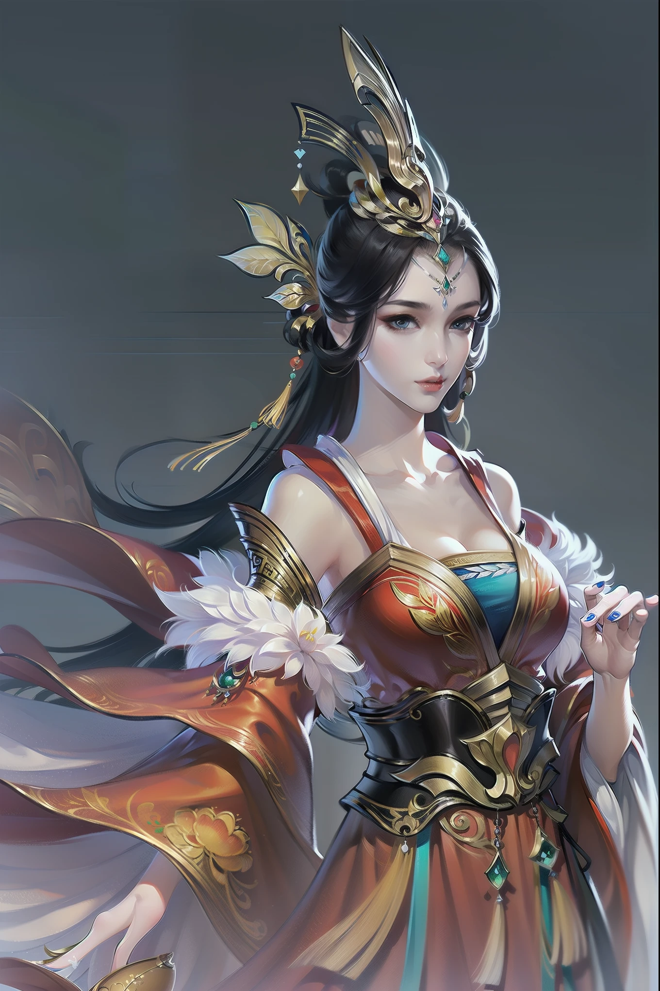 （masterpiece，super detailed，HD details，highly detailed art）1 fairy，Peach Blossom Fairy，barefoot，silk，Xian Xia，alone，Highly detailed character designs from East Asia，Game character costume design，ultra high resolution, sharp focus, epic work, masterpiece, (Very detailed CG unified 8k wallpaper)，pretty face，beautiful eyes，HD details