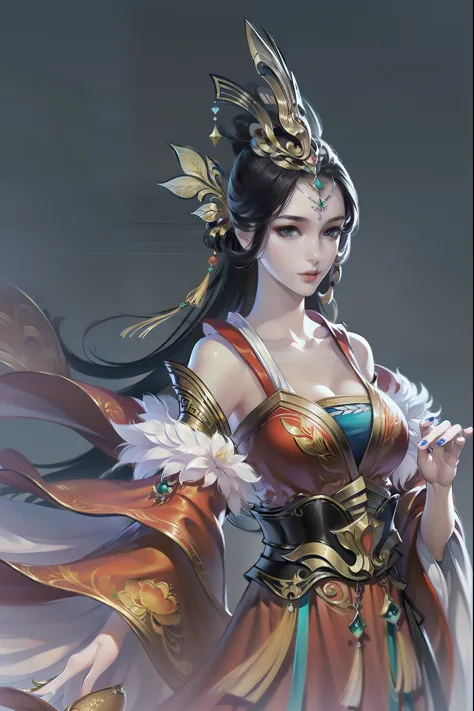 （masterpiece，super detailed，HD details，highly detailed art）1 fairy，Peach Blossom Fairy，barefoot，silk，Xian Xia，alone，Highly detai...
