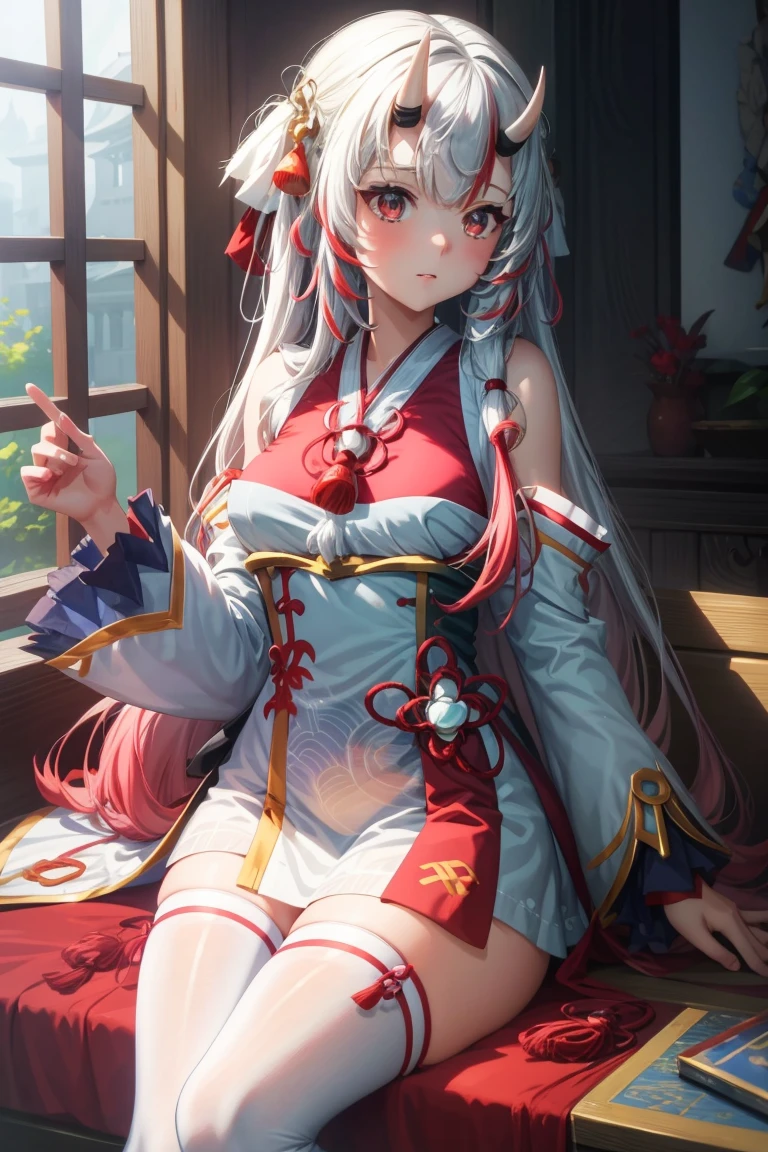 Anime girl sitting on chair in white dress, cute anime waifu in a nice dress, azur lane style, Guweiz in Pixiv ArtStation, trending on artstation pixiv, Guweiz on ArtStation Pixiv, Anime goddess, onmyoji, trending on cgstation, style of anime4 K, Guviz, perfect body, perfect breast,((Best quality, 8k, Masterpiece :1.3)), Sharp focus :1.2, Perfect body beauty: 1.4, lewd face and holding condoms,hand between leg,