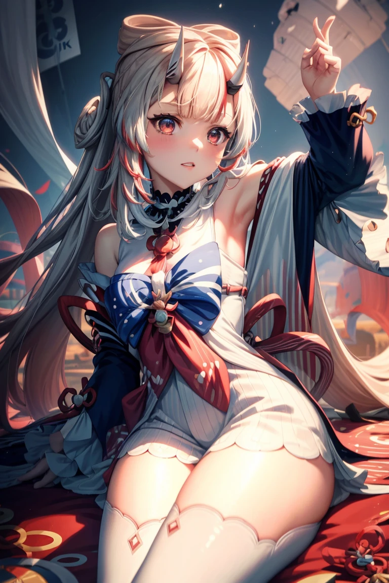 Anime girl sitting on chair in white dress, cute anime waifu in a nice dress, azur lane style, Guweiz in Pixiv ArtStation, trending on artstation pixiv, Guweiz on ArtStation Pixiv, Anime goddess, onmyoji, trending on cgstation, style of anime4 K, Guviz, perfect body, perfect breast,((Best quality, 8k, Masterpiece :1.3)), Sharp focus :1.2, Perfect body beauty: 1.4, lewd face and holding condoms,hand between leg,