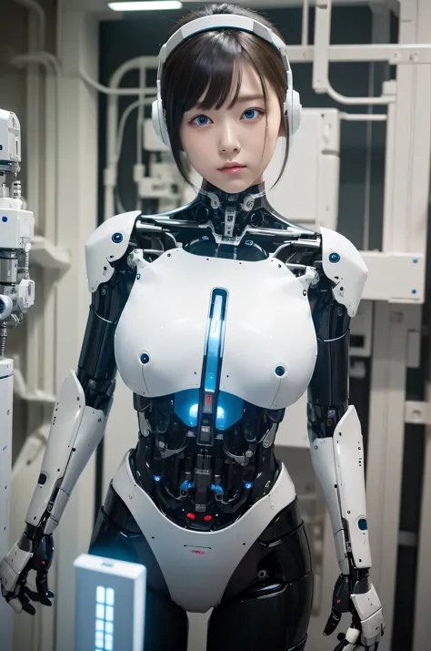 masterpiece, Best Quality, Extremely detailed, 8K Portrait,Japanese android girl,Plump ,control panels,android,Droid,Mechanical ...