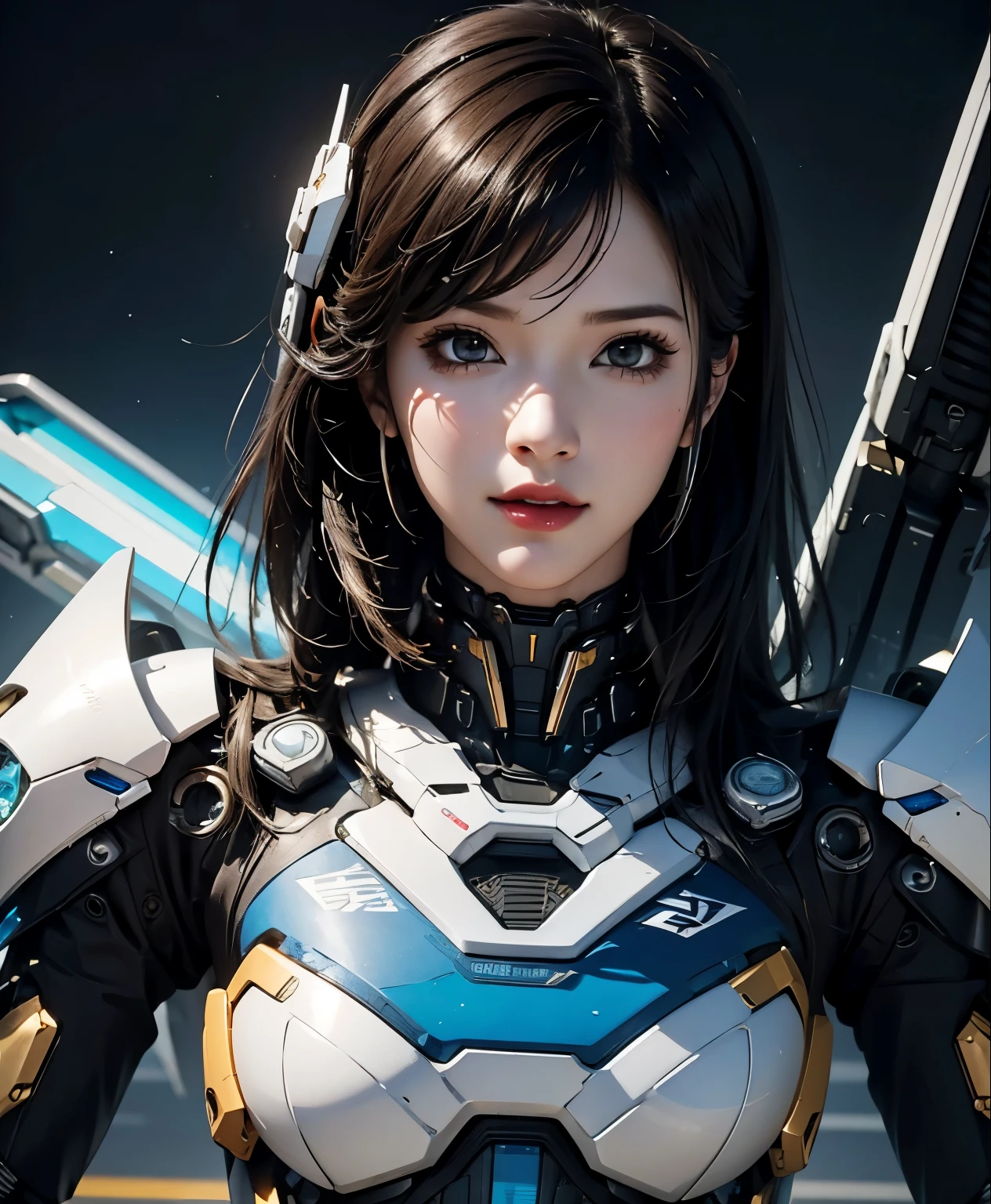 Super detailed, advanced details, high quality, 最high quality, High resolution, 1080p, hard disk,(pharah),overwatch,beautiful cyborg woman,Mecha cyborg girl,battle mode,Mecha body girl,She wears a futuristic mech,whole body