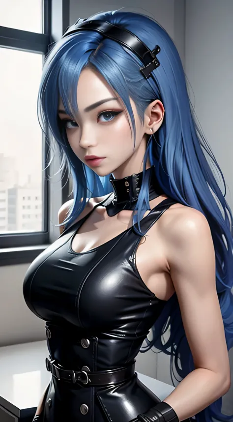 sfw, Anime character with blue hair and blue eyes holding mobile phone, Top Rated on pixiv, pixiv, popular on pixiv, In pixiv, P...