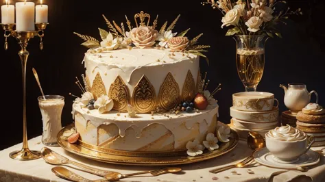 pie, biscuit, cream, Beautiful jewelry, unusual cake, beautiful cake, multi-tiered cake, A big cake, cake with incredible decora...