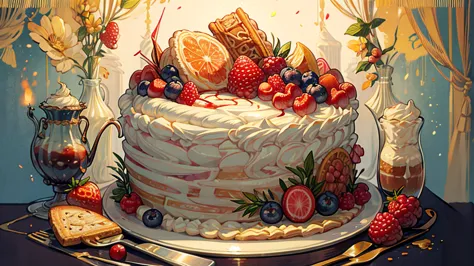 pie, biscuit, cream, Beautiful jewelry, unusual cake, beautiful cake, multi-tiered cake, Huge cake, cake with incredible decorat...