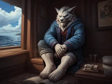 (((Barefoot furry character, full body, cinematic setting, male))) 

Masquerading as a man with a reason.
My charade is the even...