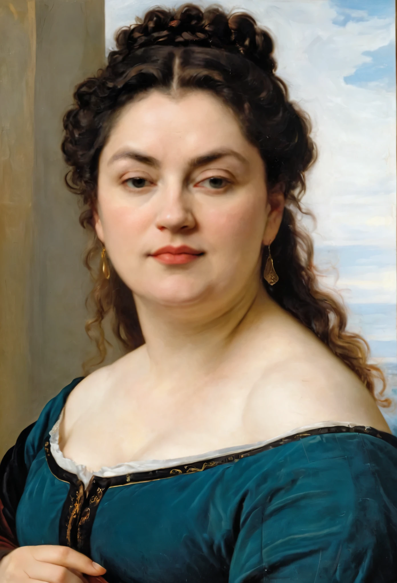 portrait painting of a thick Beautiful middle aged woman, extremely gorgeous , by Peter Paul Rubens, in Peter Paul Rubens style, by Caravaggio, intricate, flawless, masterpiece, Best quality, 