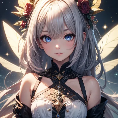 a fairy woman,solo,masterpiece,best quality,highres,Extreme detaildelicate face, Extreme detaildelicate eyes,(face alignment),fa...