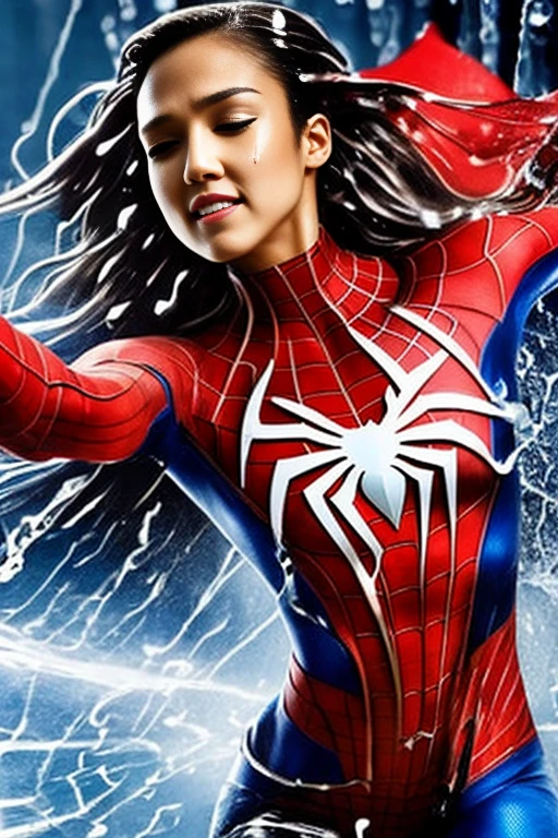 ジェシカ・アルバ、マーベル・コミック映画のポスター, とても美しい, スパイダーマンに関する映画, セクシー, 全身, I - SeaArt AI