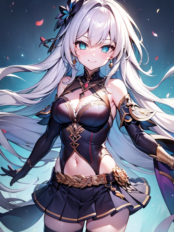 {{Eroge,CG Game,High quality CG Game},{{{1girl in}}},{{masutepiece}}, {{{Best Quality}}}, {{Very detailed}}, {{Illustration}} , ,{{magical little girl}},brooch,,,, {{messy hair}},,Big hair, Gradient Hair,Medium breasts,,,Drill Hair, {pocket watch},unreasonably long hair, Dreadlocks, Silver hair, Silver hair, Silver hair, Gradient hair,((Evil smile)), v-shaped_eyebrows, zettai_ryouiki,,,, floral print and pleated skirt. Add accessories like fringed earrings or a statement necklace.、Complete the look. Gathering on the grassland with adventurers,fantasy grassland background,((Shoulders and arms open)),(Evil smile),Furious,Evil smile,