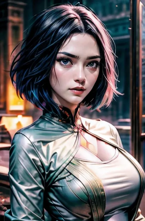 a painting of a woman with a green jacket and green eyes, artwork in the style of guweiz, stunning anime face portrait, anime re...