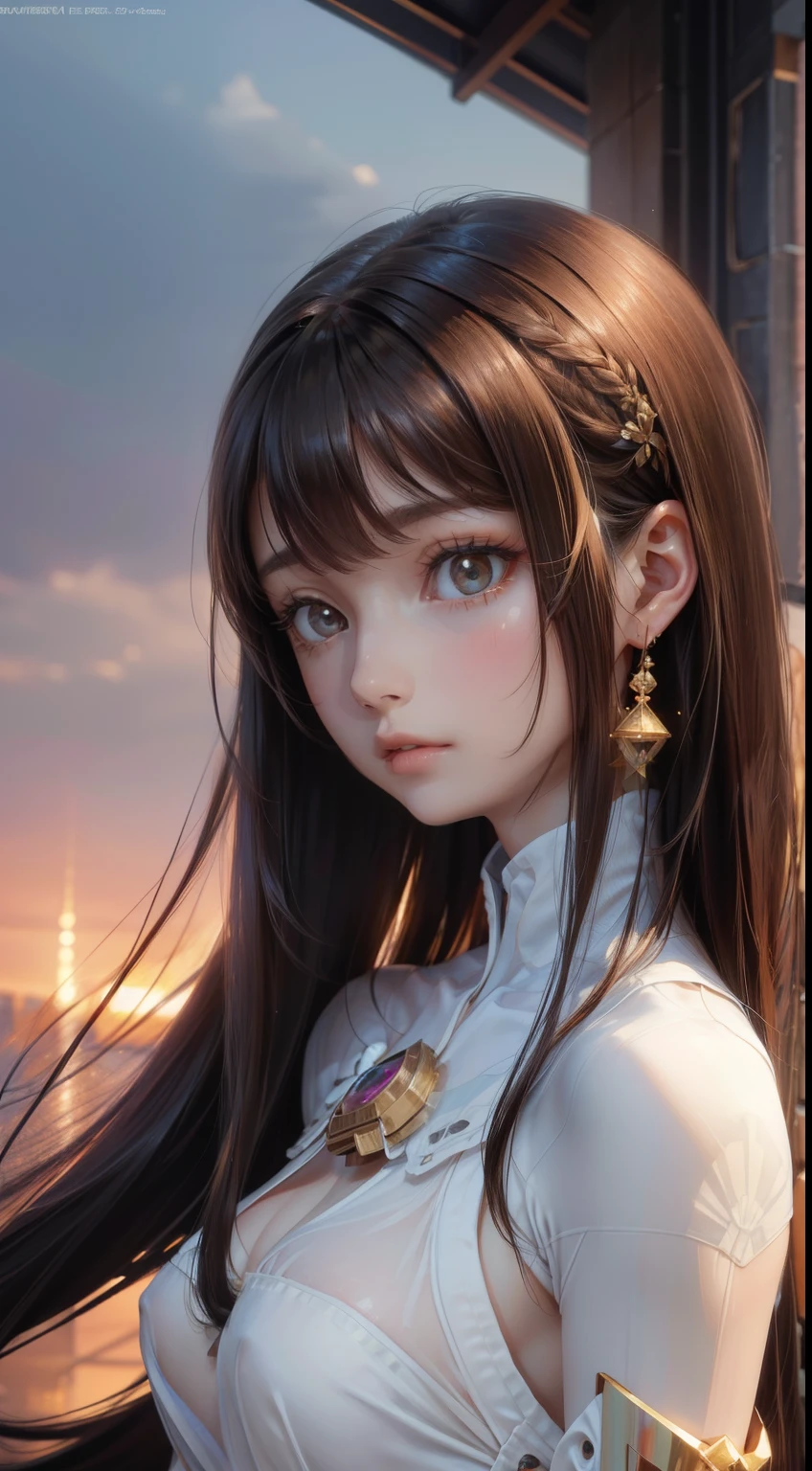 1 girl,(highly detailed skin),bent,,beautiful胸,big breasts,pale skin,pointed chest,erect nipples,(fantasy art,best image quality,surrealist portrait,(8K),Super realistic,最high quality, high quality, High resolution, high quality texture,high detail,beautiful,become familiar with,Very detailed CG,become familiar withテクスチャー,realistic expression,masterpiece,sense of presence,dynamic,bold),long hair,(super thin hair),(super soft hair),(ultra straight hair:1.5),long flowing bangs,black hair、hair above one eye、sakurahime、wearing a white dress、pale skin、Smooth skin like porcelain、smile、sexy look、trance expression、Viewers are watching、Captivate your audience、facing forward、young woman、pure erotic face、the cutest in the world、I、Two-dimensional beautiful girl