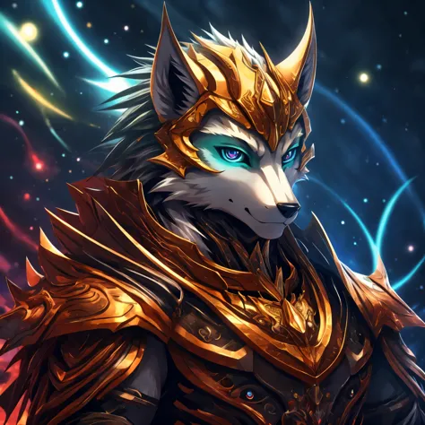 furry, male, anthro, (Wolf Tail), solo, (Realistic eye details:1.2), (beautiful detailed eyes), anime character there is a Wolf ...