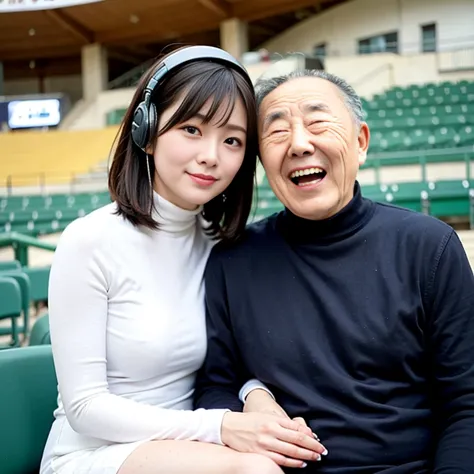 perfect face,japanese old man,laughing