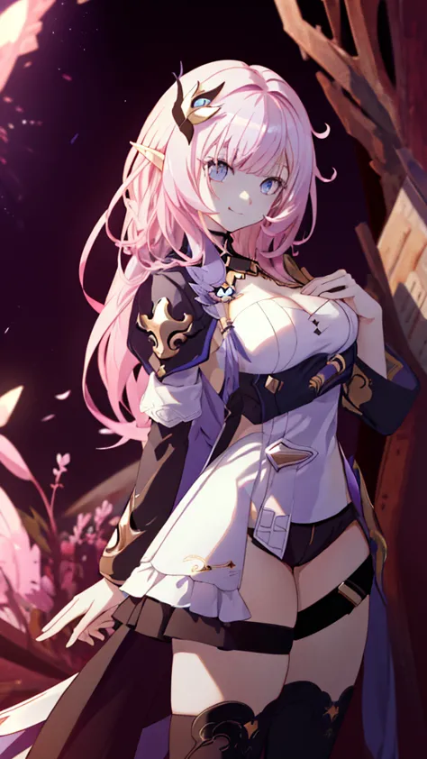 (realistic painting style), masterpiece, 最high quality,  disorganized,((full body)),elysia (miss pink goblin) (honkai impact), s...