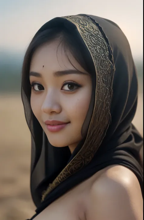 tzuyu, iu, yooa, bellydancer, cleavage,  two beautiful javanese and chinese with hijab and few soft freckles, mole below eyes, d...
