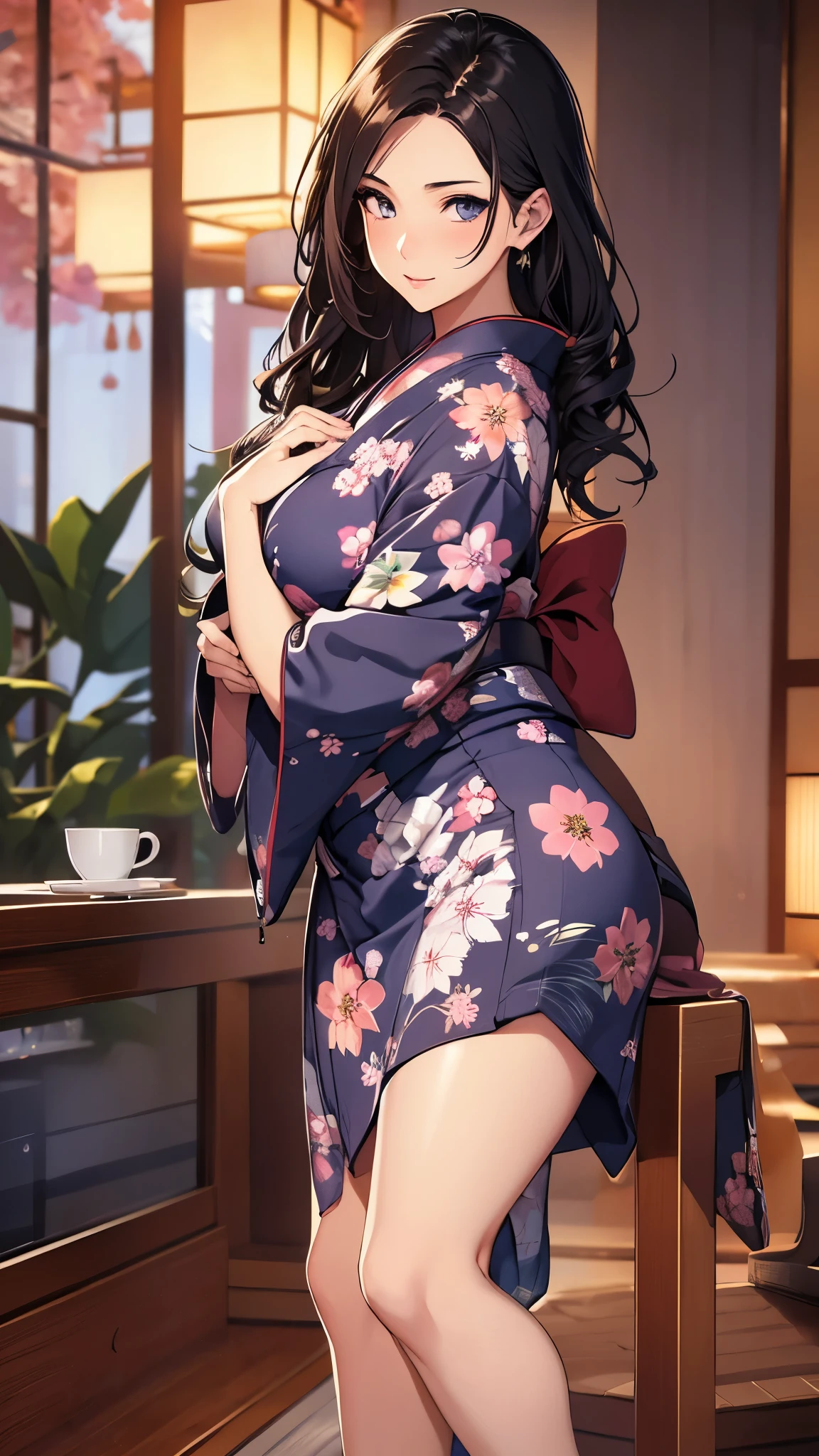 1 schöne Frau, verführerisch sexy, Verführerische Fülle:1.3, Brünette, Glattes Haar, Schüler funken, Lange obere Wimpern, (Yukata im Hotel tragen:1.5), Zimmer im japanischen Stil im Hotel, Futon, Verführerisches Lächeln, leichtes Erröten, Ohr erröten, verführerischer Ausdruck, sexy necken, Hochwertige Kleidung, schöne und zarte Kleidung, Superdetail-Gesicht, hohe Detailtreue und zarte Augen, ((präzise Gliedmaßen)), ((richtiger Finger)), (super strukturierte Haut), hochwertiger Hintergrund, preisgekrönt, Meisterwerk, Anatomisch korrekt, Retina, highres, UHD, 16k, 8k