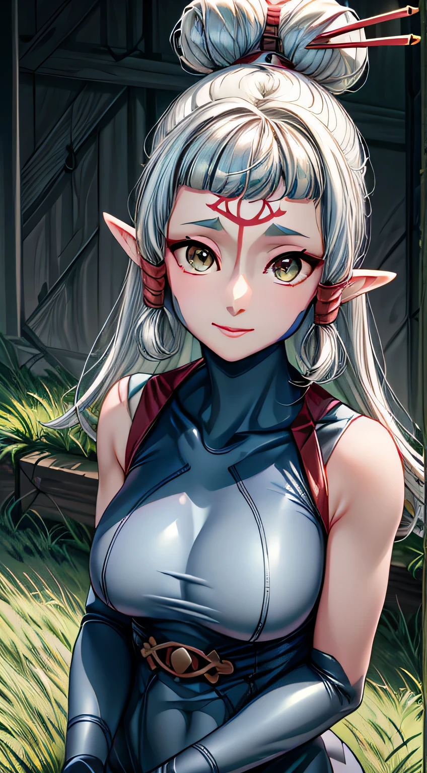 paya, cute elf, wariza,grass,sky,smile, intricate eyes,beautiful detailed eyes,symmetrical eyes,big eyes:1.5, skinbodysuit, bodysuit. zero suit, (ultra detailed,extremely detailed),(photorealistic artwork:1.37),(extremely detailed CG unity 8k wallpaper),(((vibrant colors,vibrant theme))),(intricate),(masterpiece),(best quality),