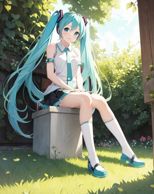 Meisterwerk, beste Qualität, 1 Mädchen, hatsune miku, Pinkeln