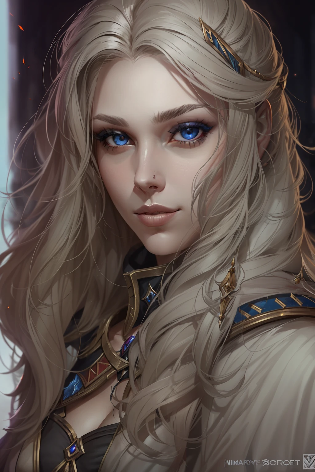 (face portrait, grimdark fantasy, warhammer universe) human woman, 30 ...