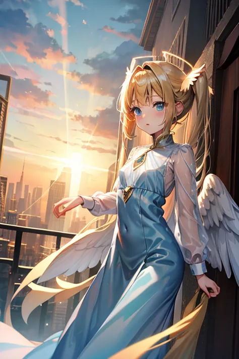 celestial angel, anime style, see-through clothes, i&#39;m proud of it, masterpiece, hd, 16k, child&#39;s aura