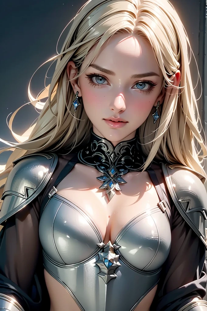 a close up of a woman in a sexy outfit with a sword, bikini armor female knight, armor girl, female knight, of a beautiful female knight, a sexy blonde warrior, deviantart artstation cgscosiety, beautiful female knight, gorgeous female paladin, valkyrie style character, fantasy paladin woman, hyperdetailed fantasy character, 3 d render character art 8 k

