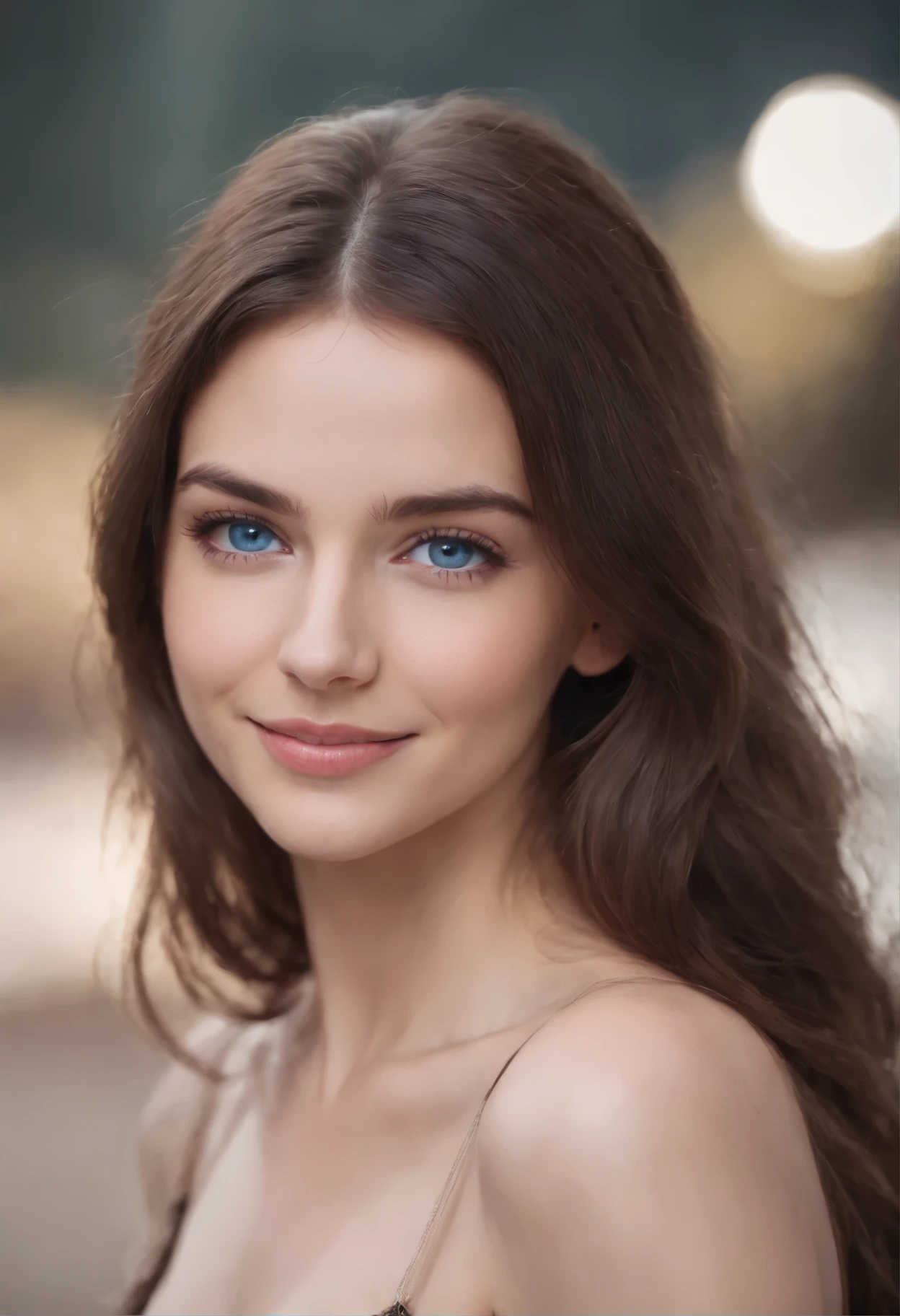 A close up of a woman with long hair and blue eyes - SeaArt AI