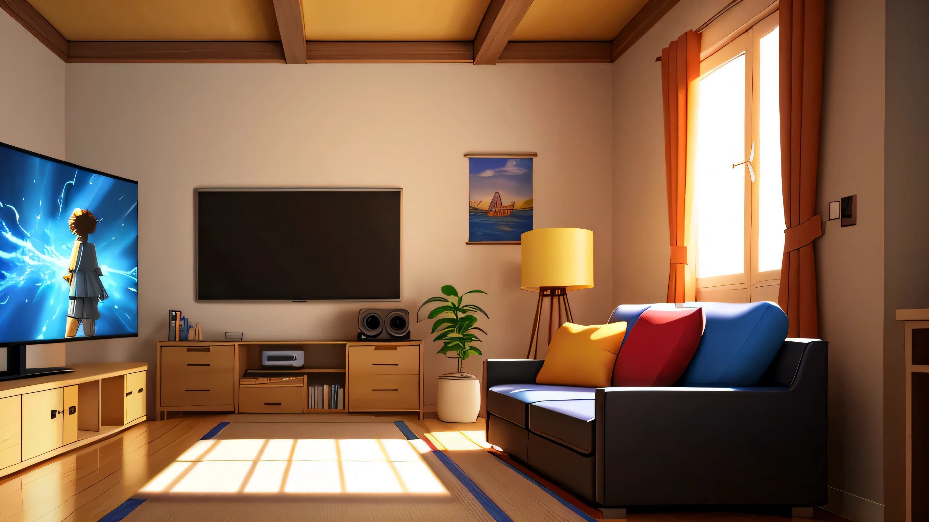 There is a living room with a couch - SeaArt AI