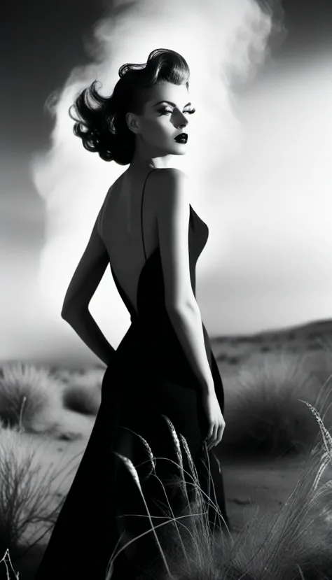 wasteland, sci-fi art, in style of lillian bassman